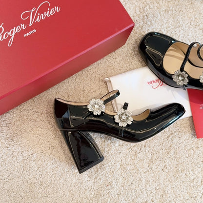 RV Limited-edition Floral Crystal-Buckle Mary Janes Series 04