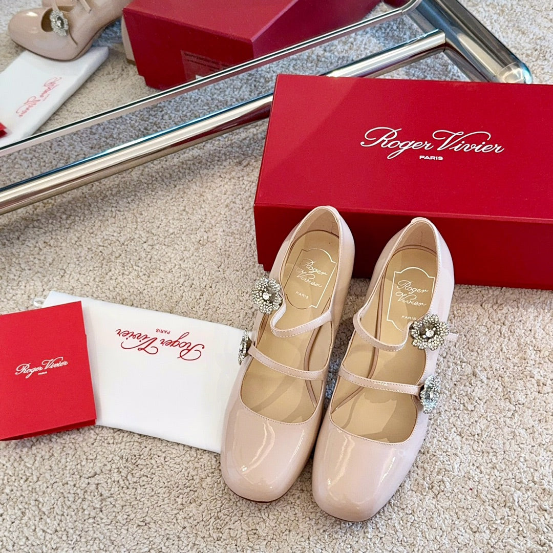 RV Limited-edition Floral Crystal-Buckle Mary Janes Series 02