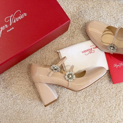 RV Limited-edition Floral Crystal-Buckle Mary Janes Series 02