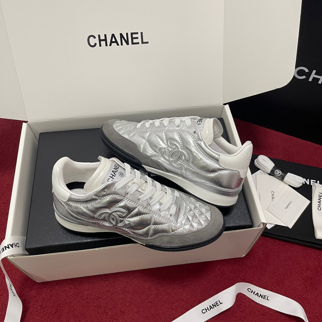 Chanel Quilted Trainers, Silver