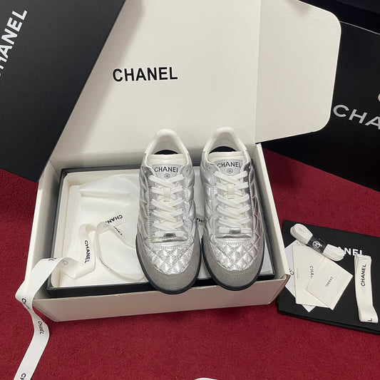 Chanel Quilted Trainers, Silver