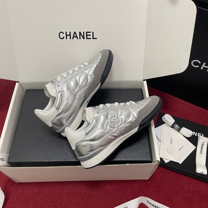 Chanel Quilted Trainers, Silver
