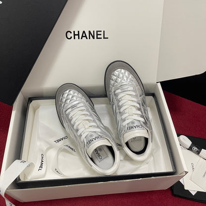 Chanel Quilted Trainers, Silver