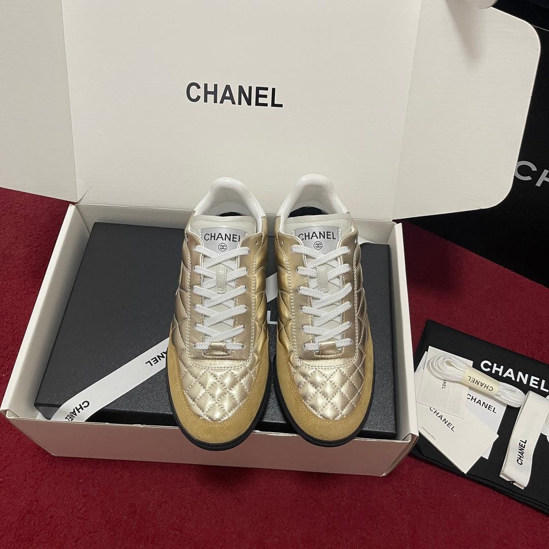 Chanel Quilted Trainers, Gold