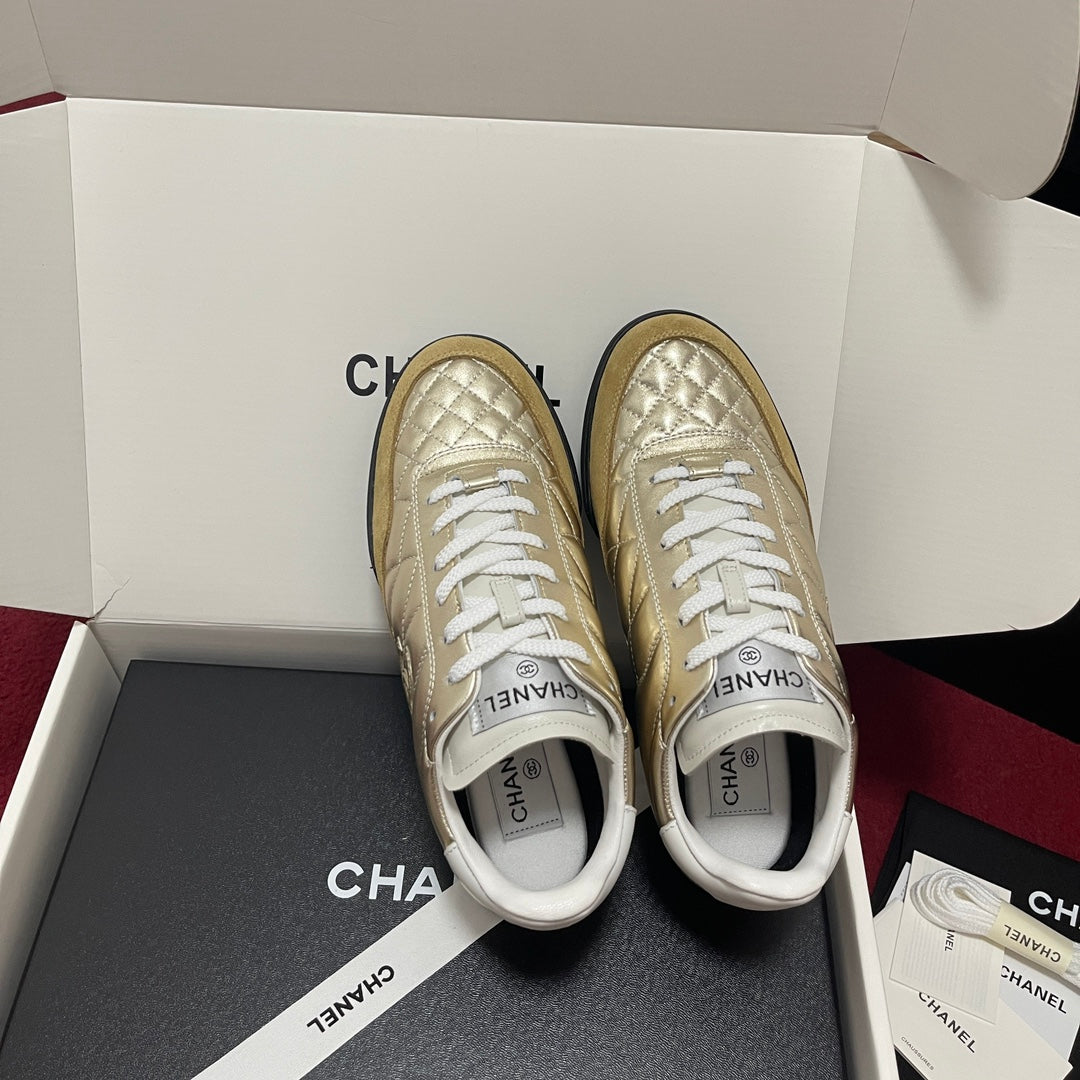Chanel Quilted Trainers, Gold