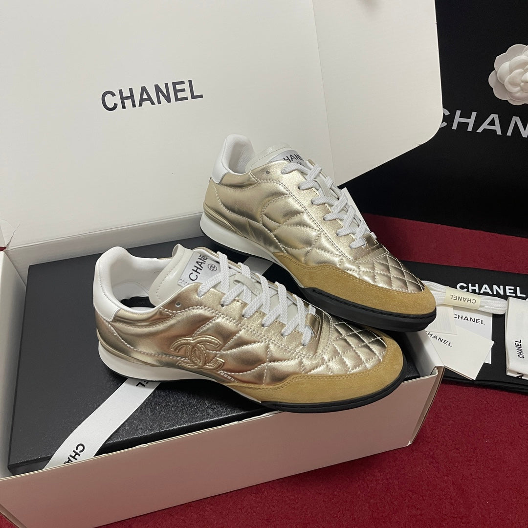 Chanel Quilted Trainers, Gold