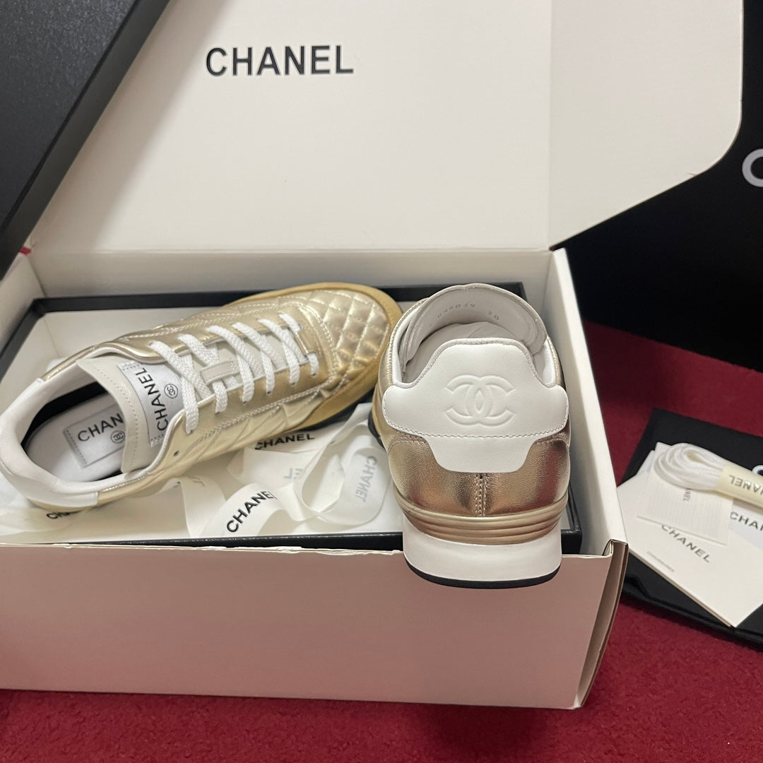 Chanel Quilted Trainers, Gold