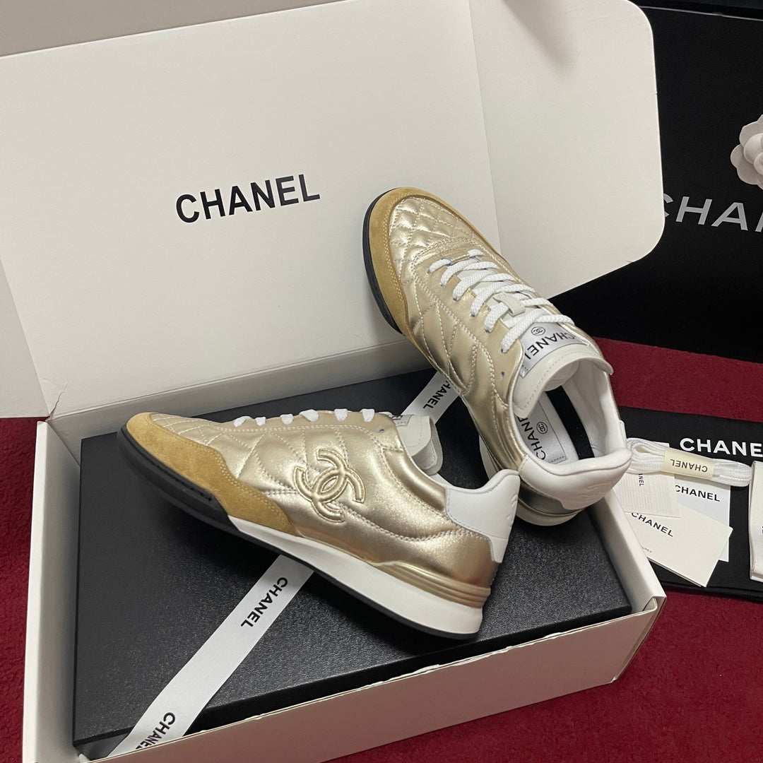 Chanel Quilted Trainers, Gold