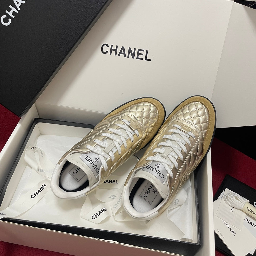 Chanel Quilted Trainers, Gold