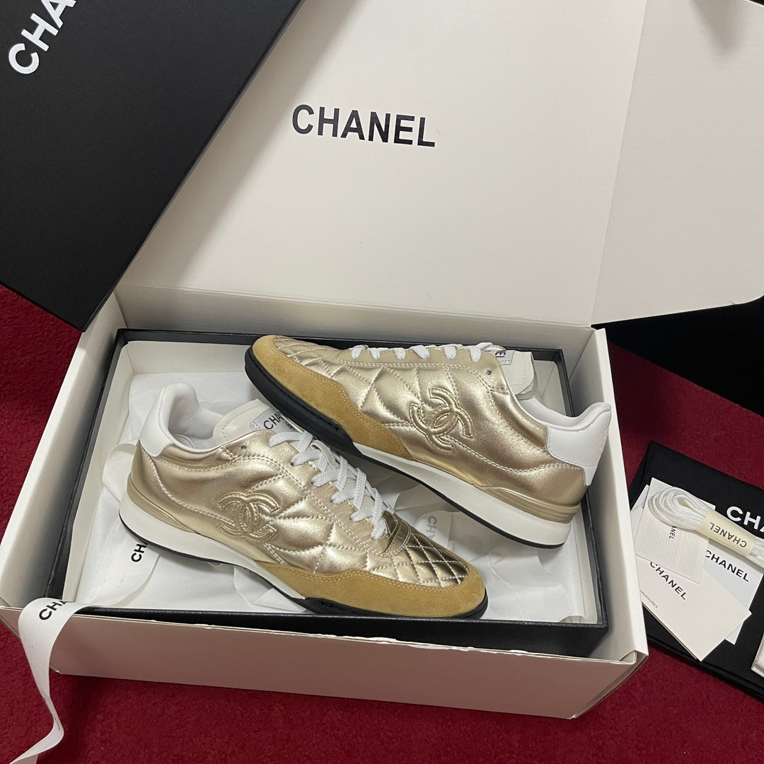 Chanel Quilted Trainers, Gold