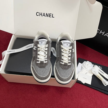 CHANEL 25S New Colorway Tweed Sneakers, Grey