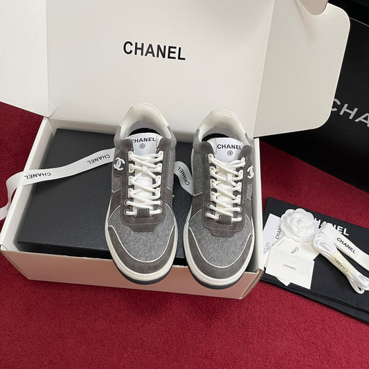 CHANEL 25S New Colorway Tweed Sneakers, Grey