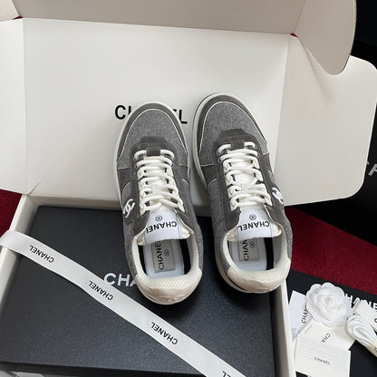 CHANEL 25S New Colorway Tweed Sneakers, Grey