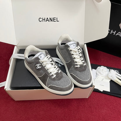 CHANEL 25S New Colorway Tweed Sneakers, Grey