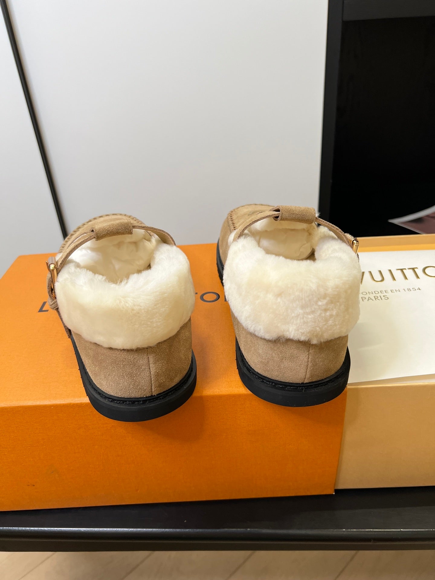 Louis Vuitton Fairy-core Mary Jane Plush Flats, Sand