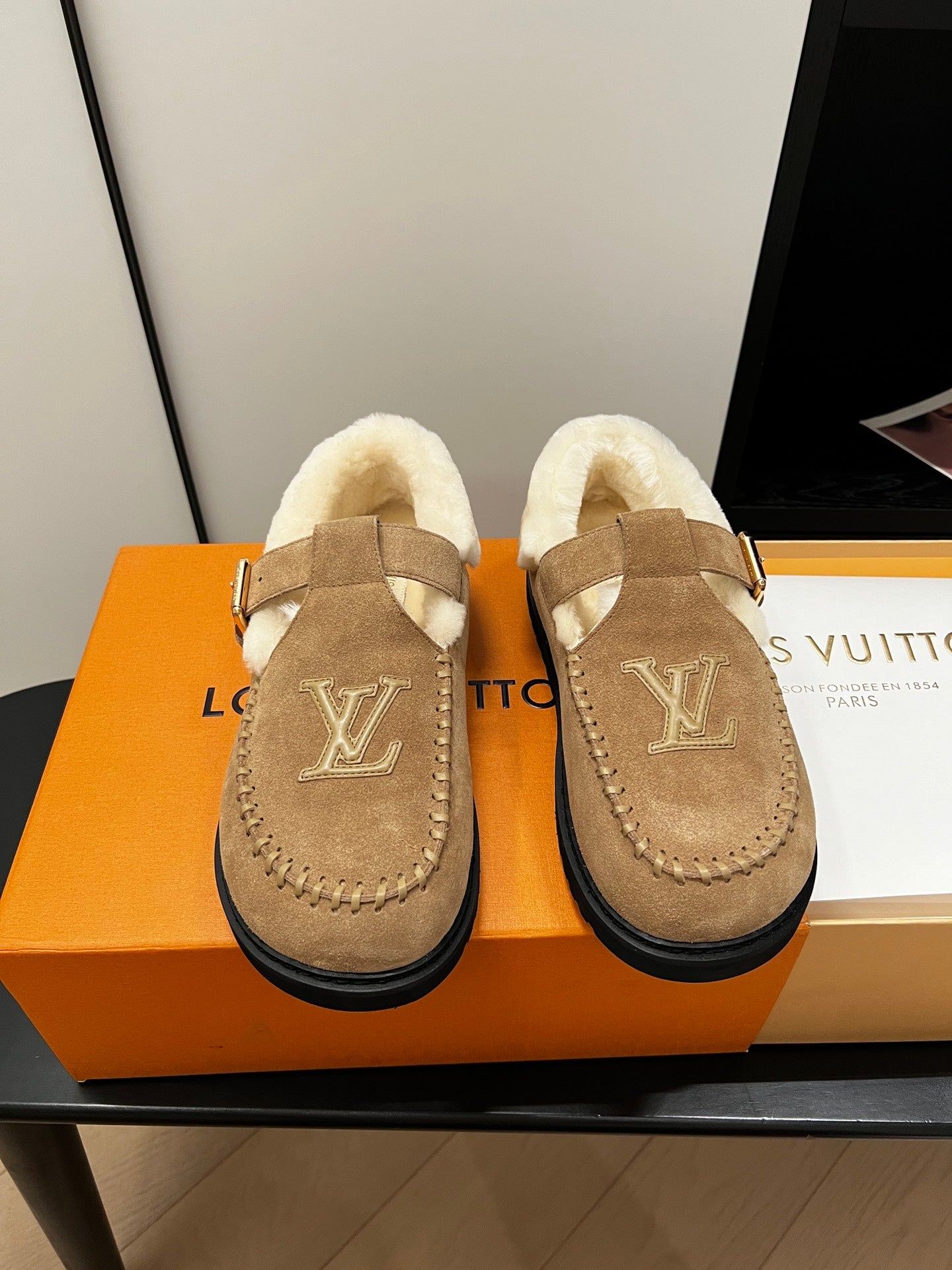Louis Vuitton Fairy-core Mary Jane Plush Flats, Sand