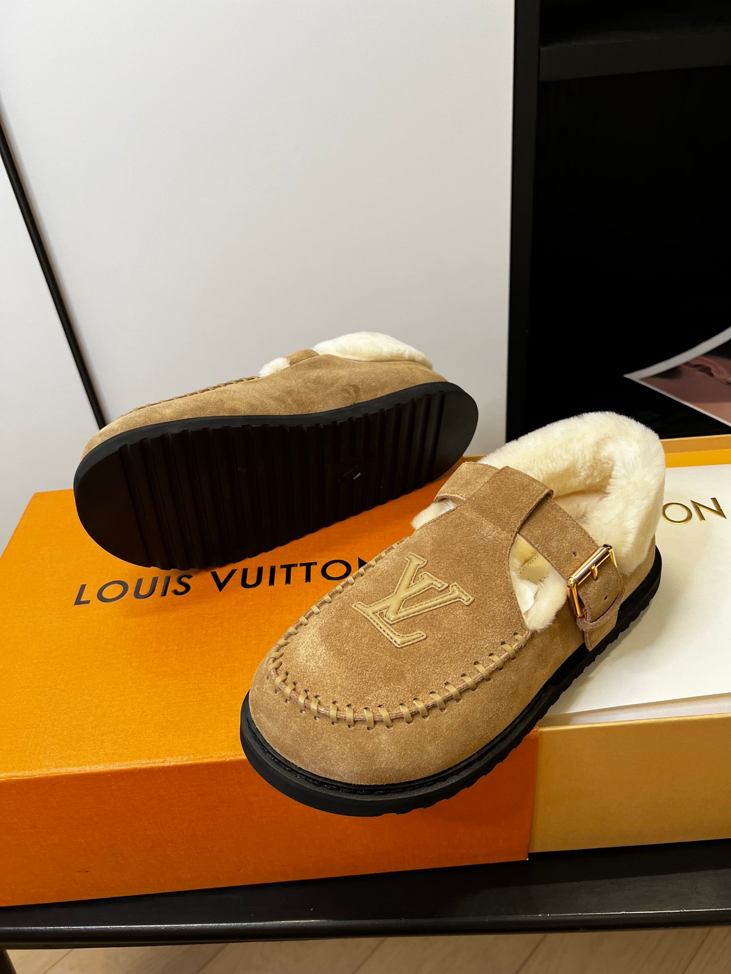 Louis Vuitton Fairy-core Mary Jane Plush Flats, Sand