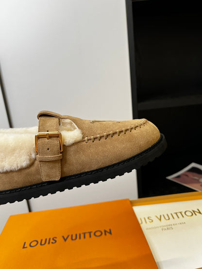 Louis Vuitton Fairy-core Mary Jane Plush Flats, Sand