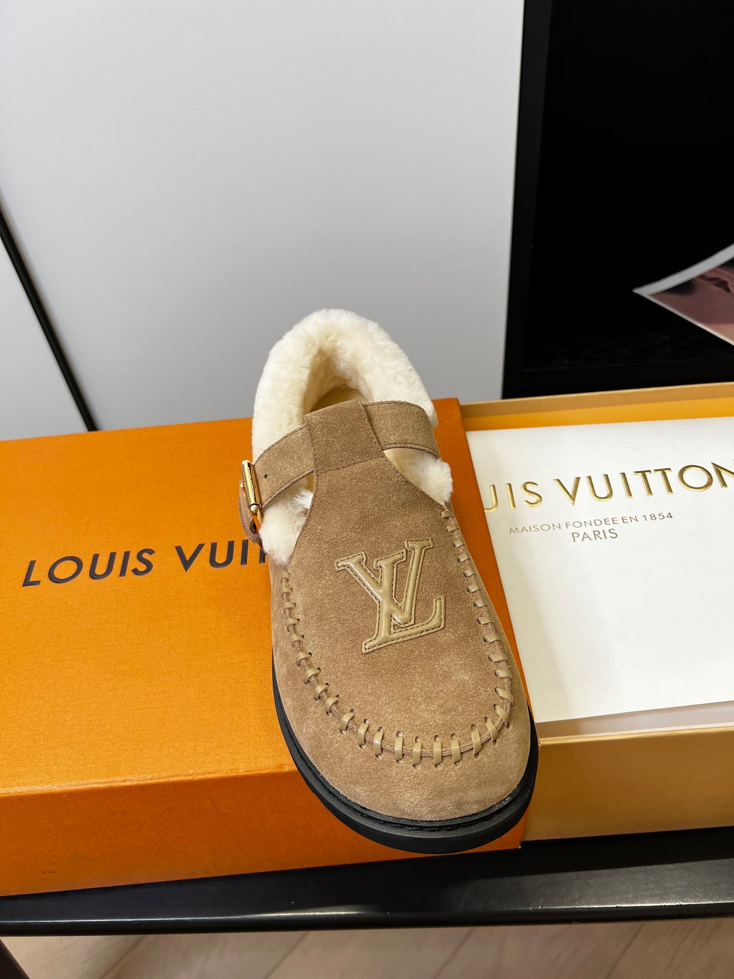 Louis Vuitton Fairy-core Mary Jane Plush Flats, Sand