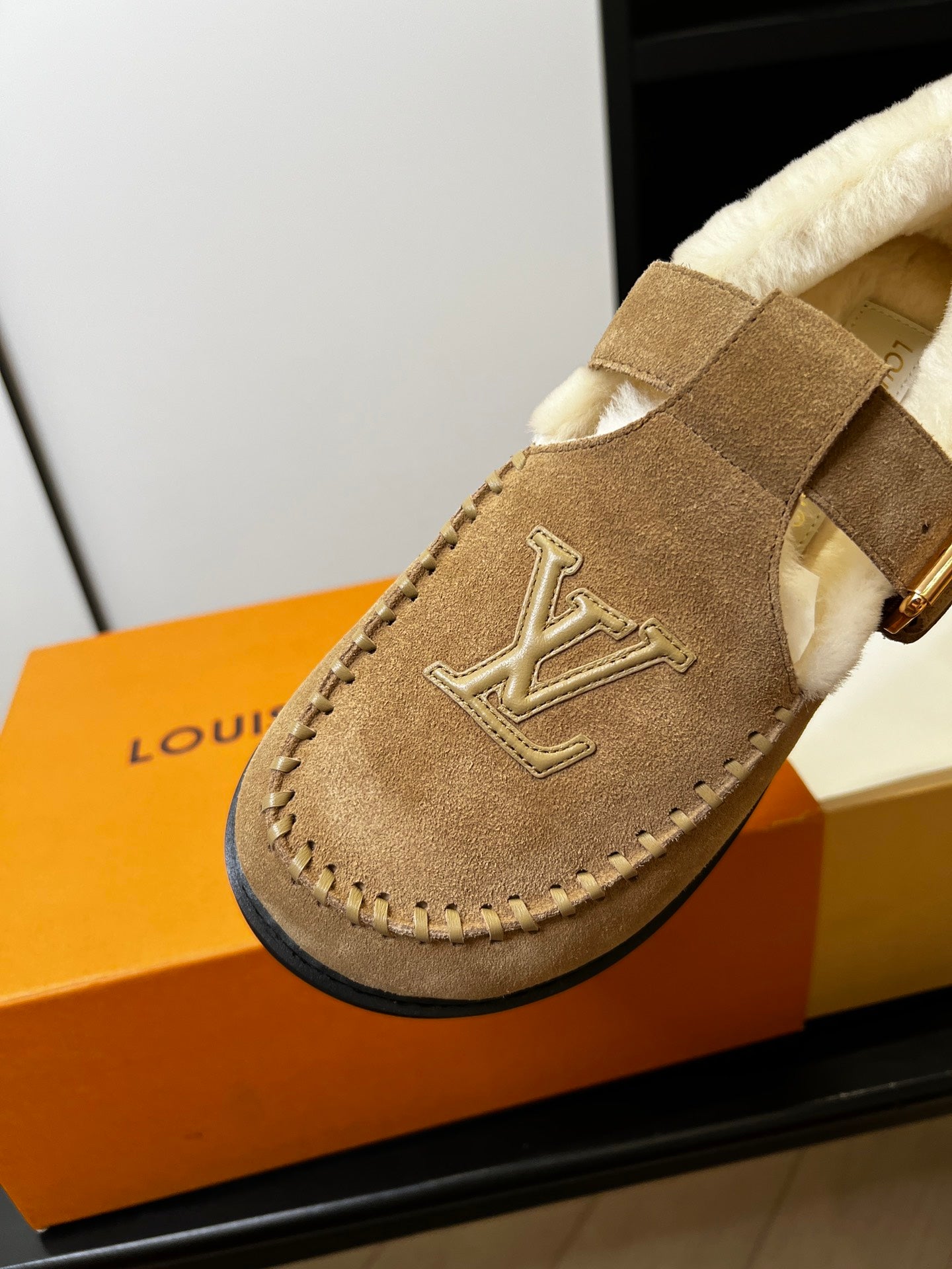 Louis Vuitton Fairy-core Mary Jane Plush Flats, Sand