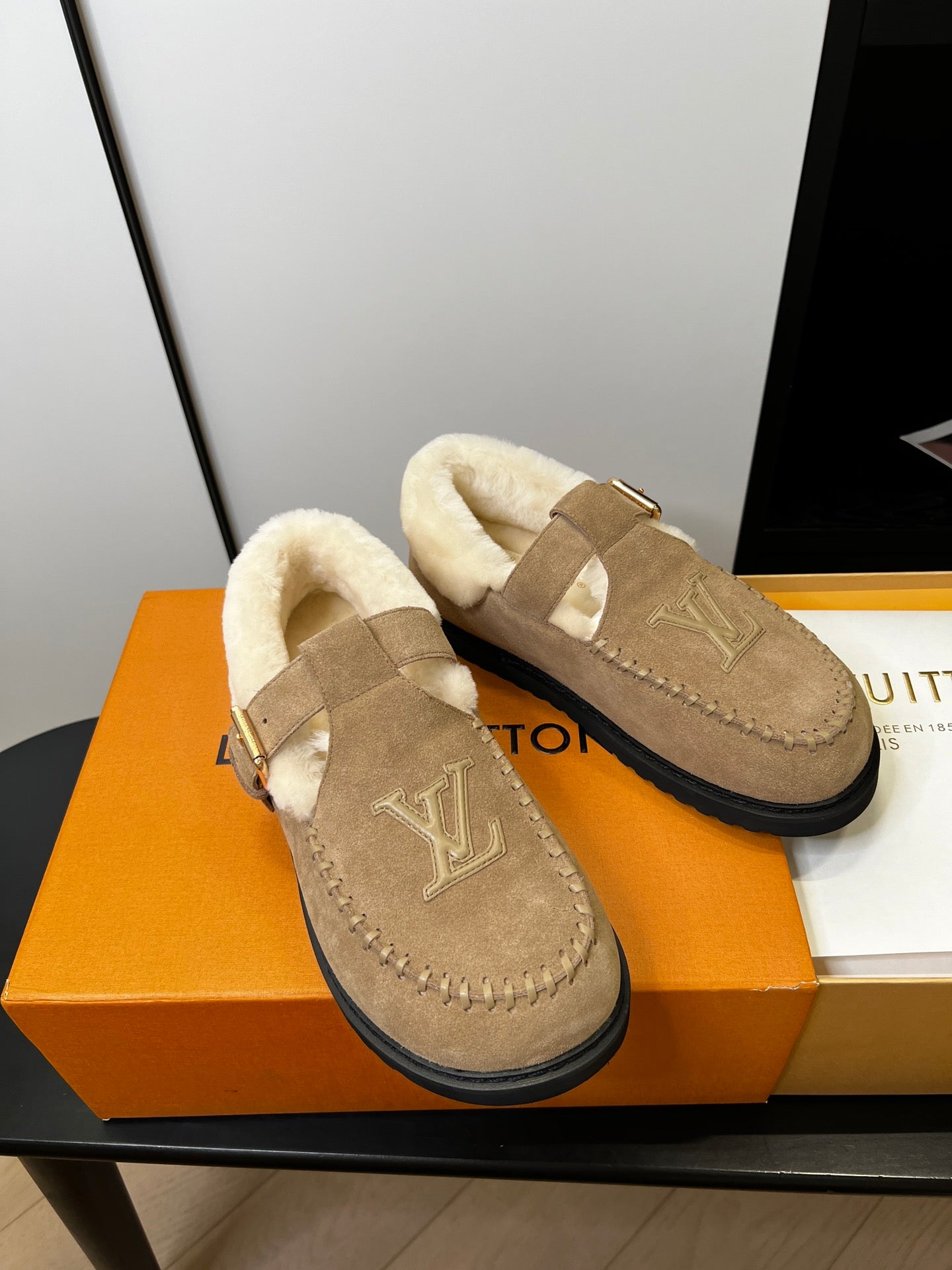 Louis Vuitton Fairy-core Mary Jane Plush Flats, Sand