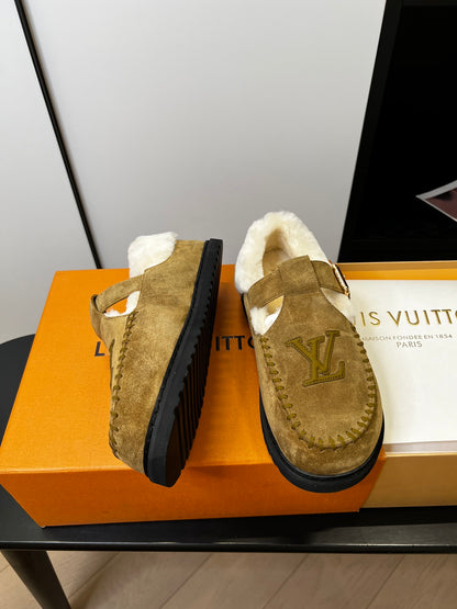 Louis Vuitton Fairy-core Mary Jane Plush Flats, Brown