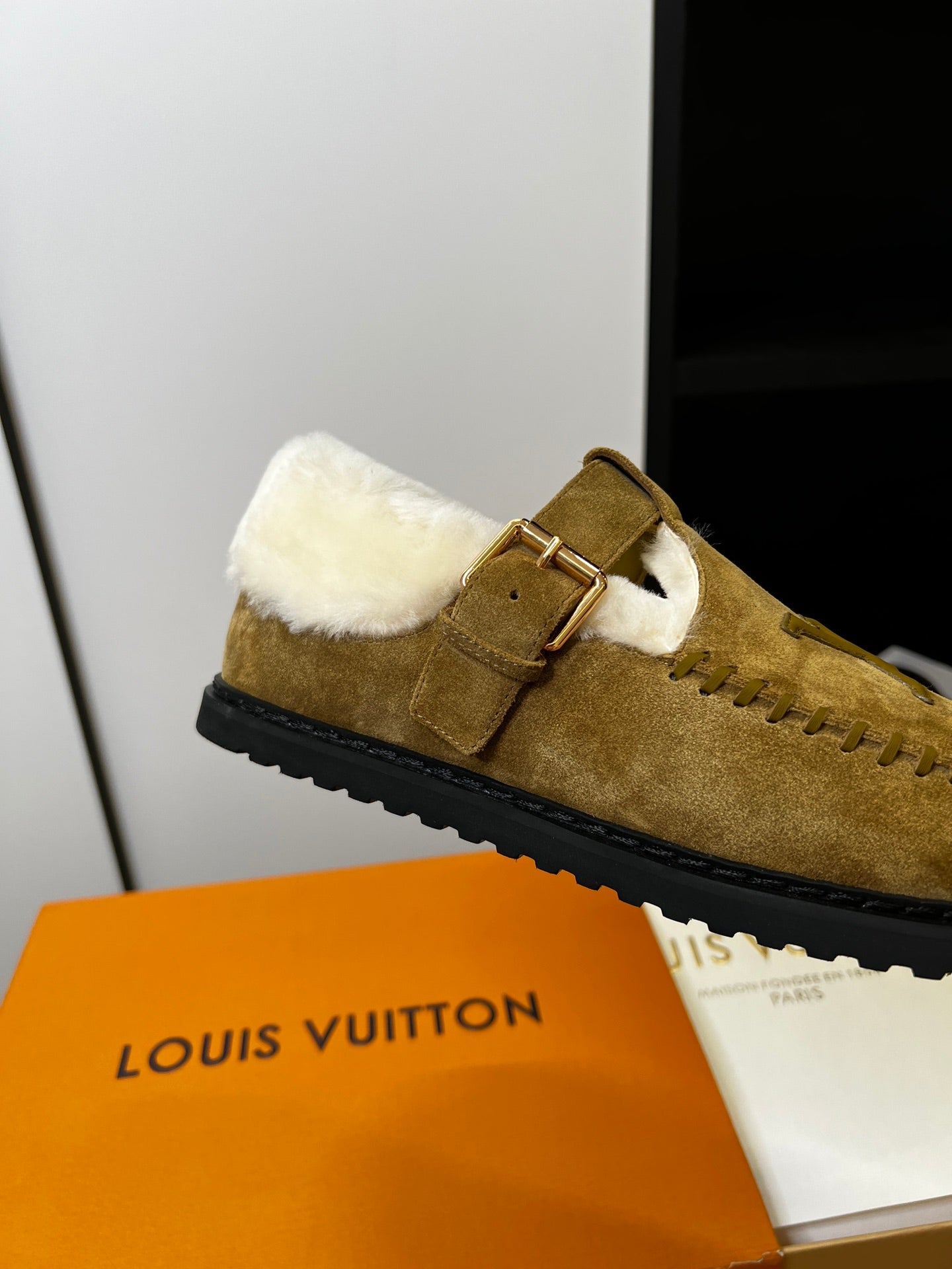 Louis Vuitton Fairy-core Mary Jane Plush Flats, Brown