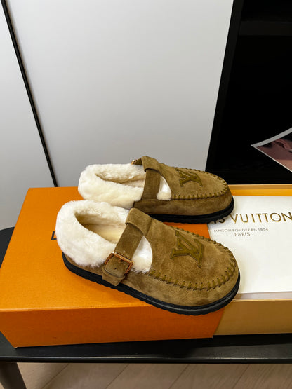 Louis Vuitton Fairy-core Mary Jane Plush Flats, Brown