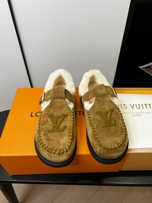 Louis Vuitton Fairy-core Mary Jane Plush Flats, Brown