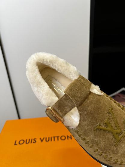 Louis Vuitton Fairy-core Mary Jane Plush Flats, Brown