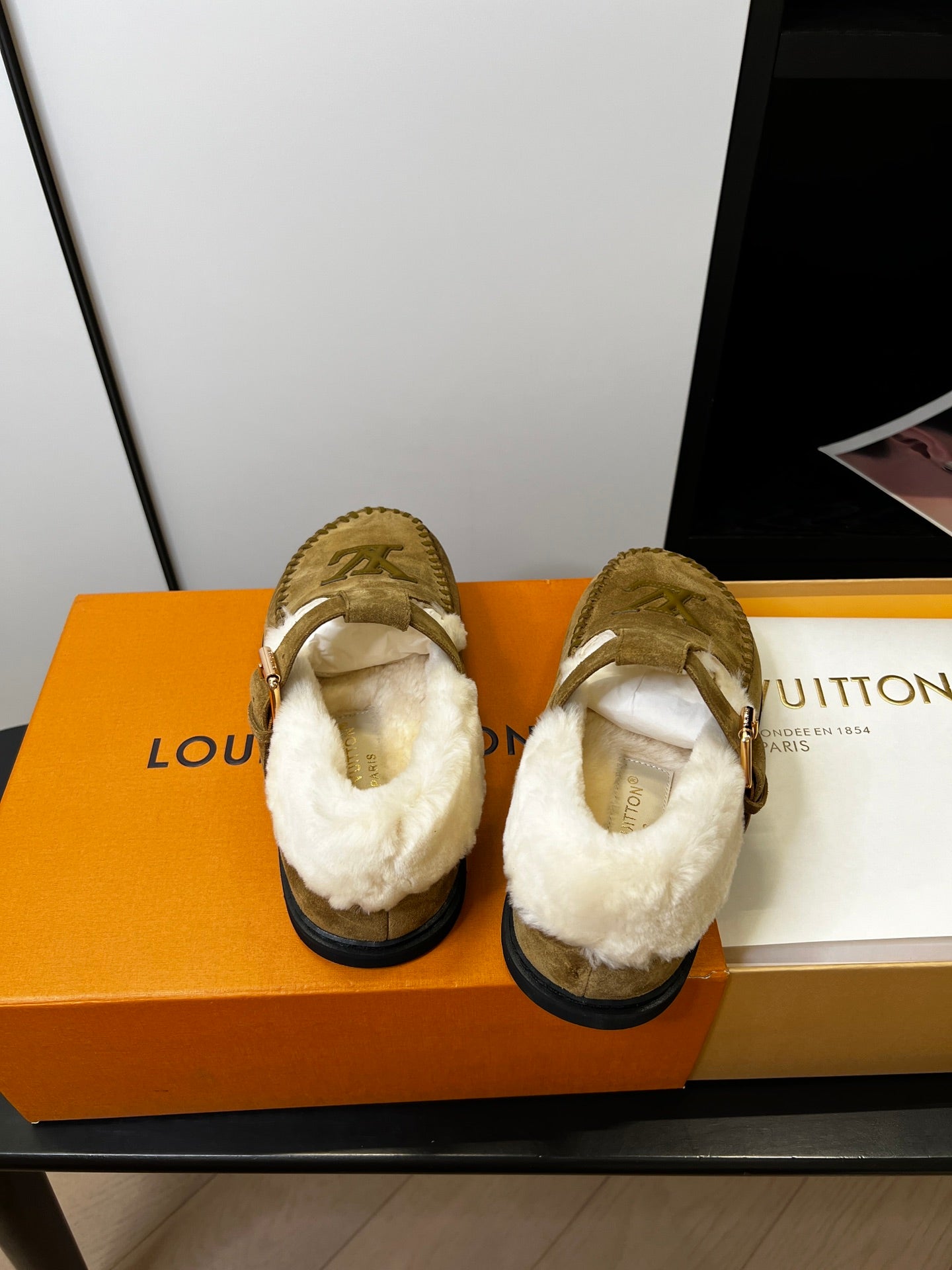 Louis Vuitton Fairy-core Mary Jane Plush Flats, Brown