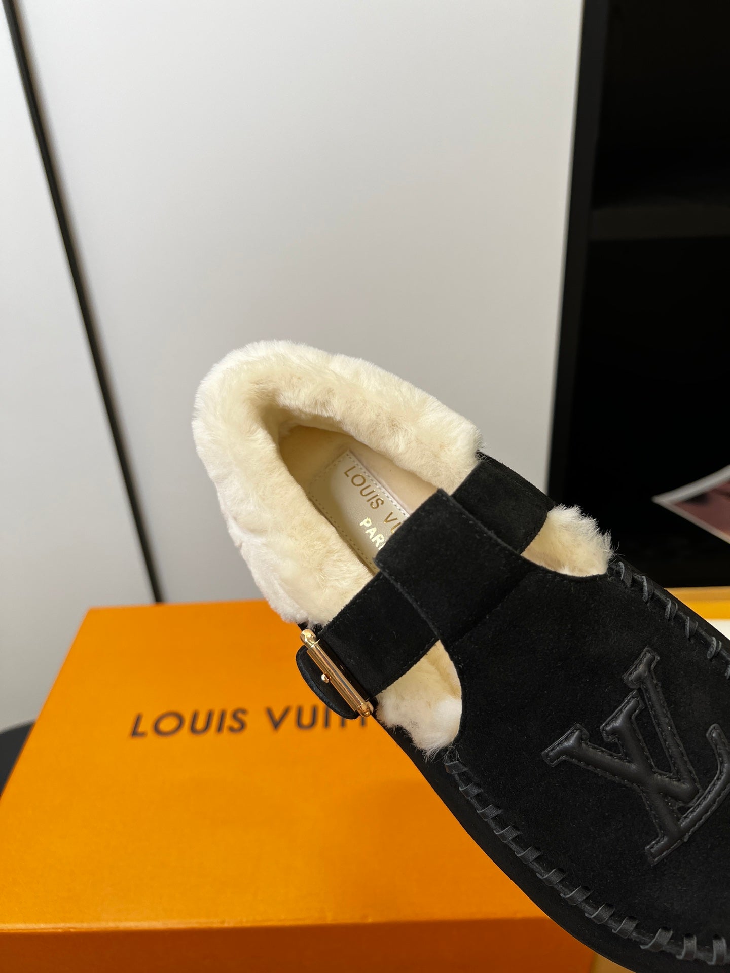 Louis Vuitton Fairy-core Mary Jane Plush Flats, Black