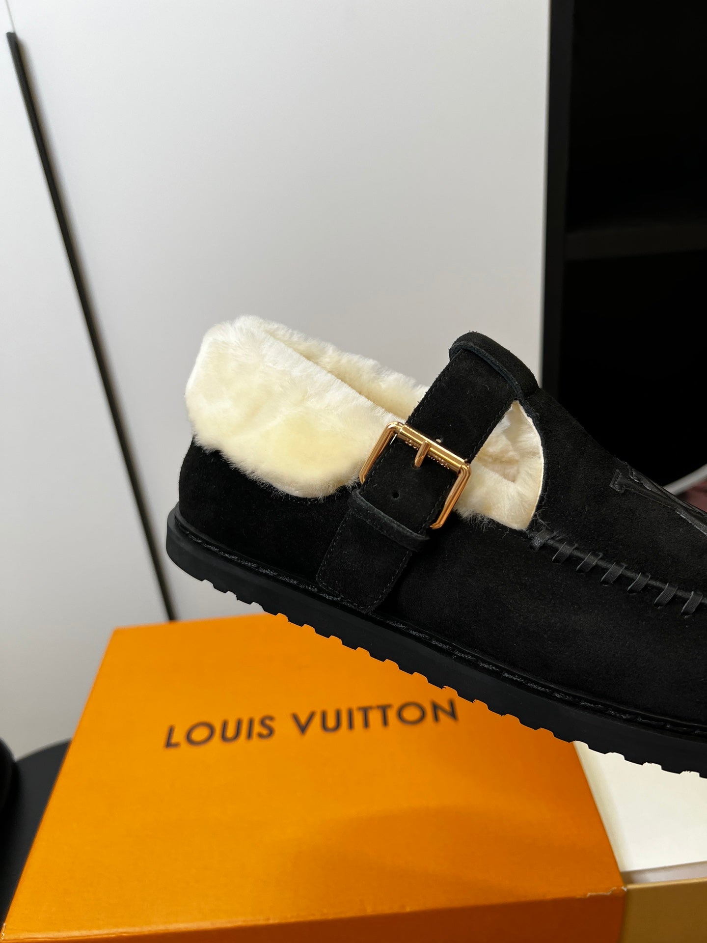 Louis Vuitton Fairy-core Mary Jane Plush Flats, Black