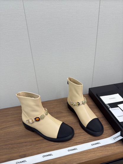 Chanel Fall/Winter New Runway Short Boots, Yellow