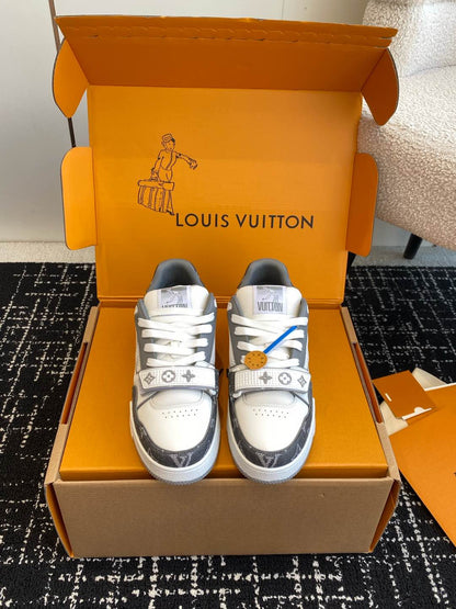 LV Trainer Sneaker, Monogram denim Grey