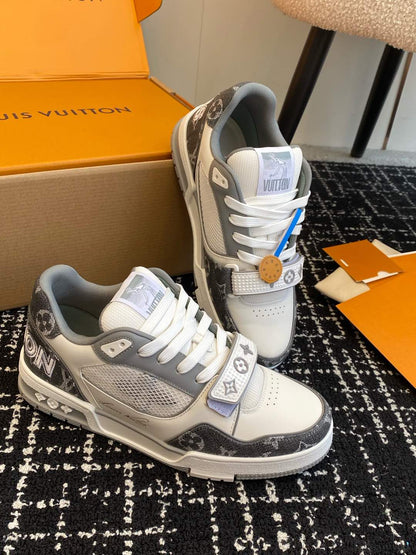 LV Trainer Sneaker, Monogram denim Grey