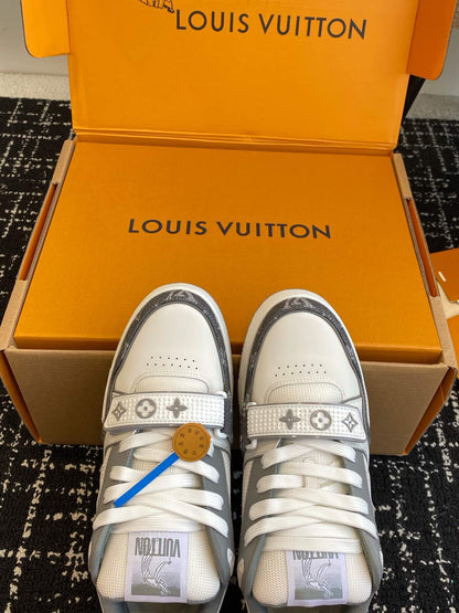LV Trainer Sneaker, Monogram denim Grey