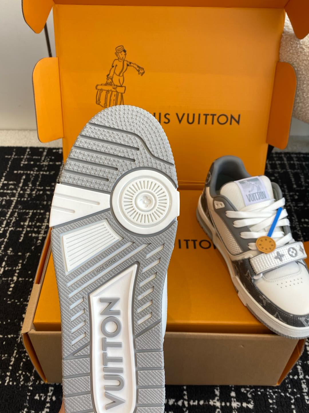 LV Trainer Sneaker, Monogram denim Grey