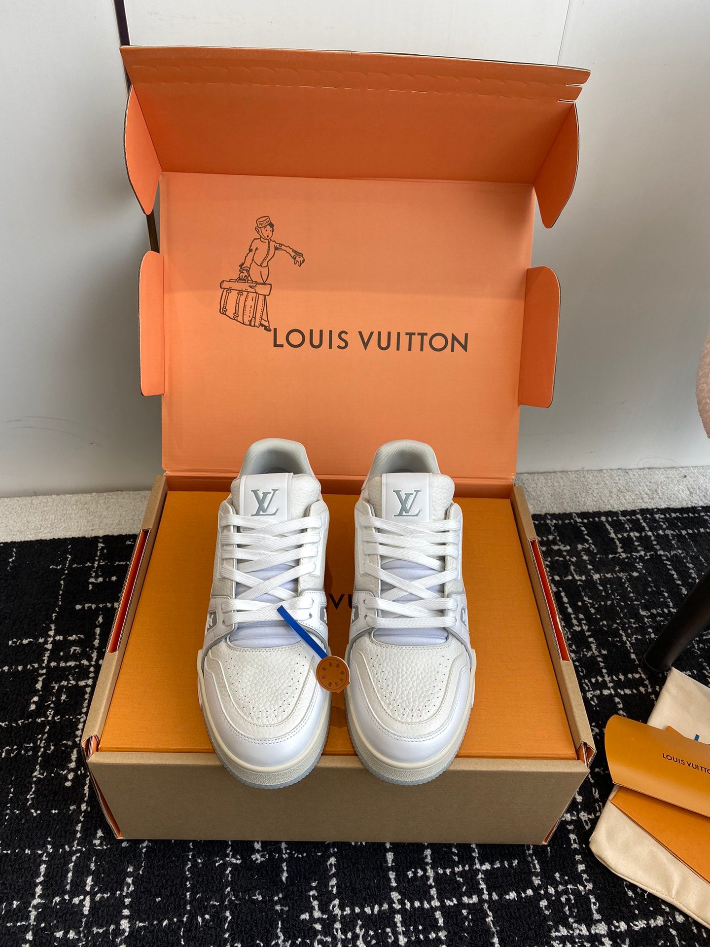 LV Trainer Sneaker, White Cement