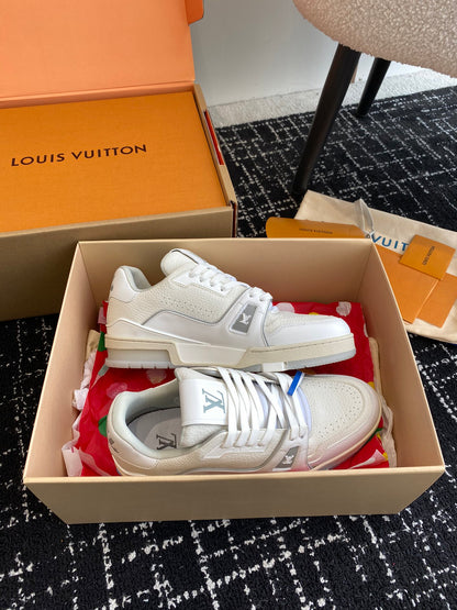 LV Trainer Sneaker, White Cement