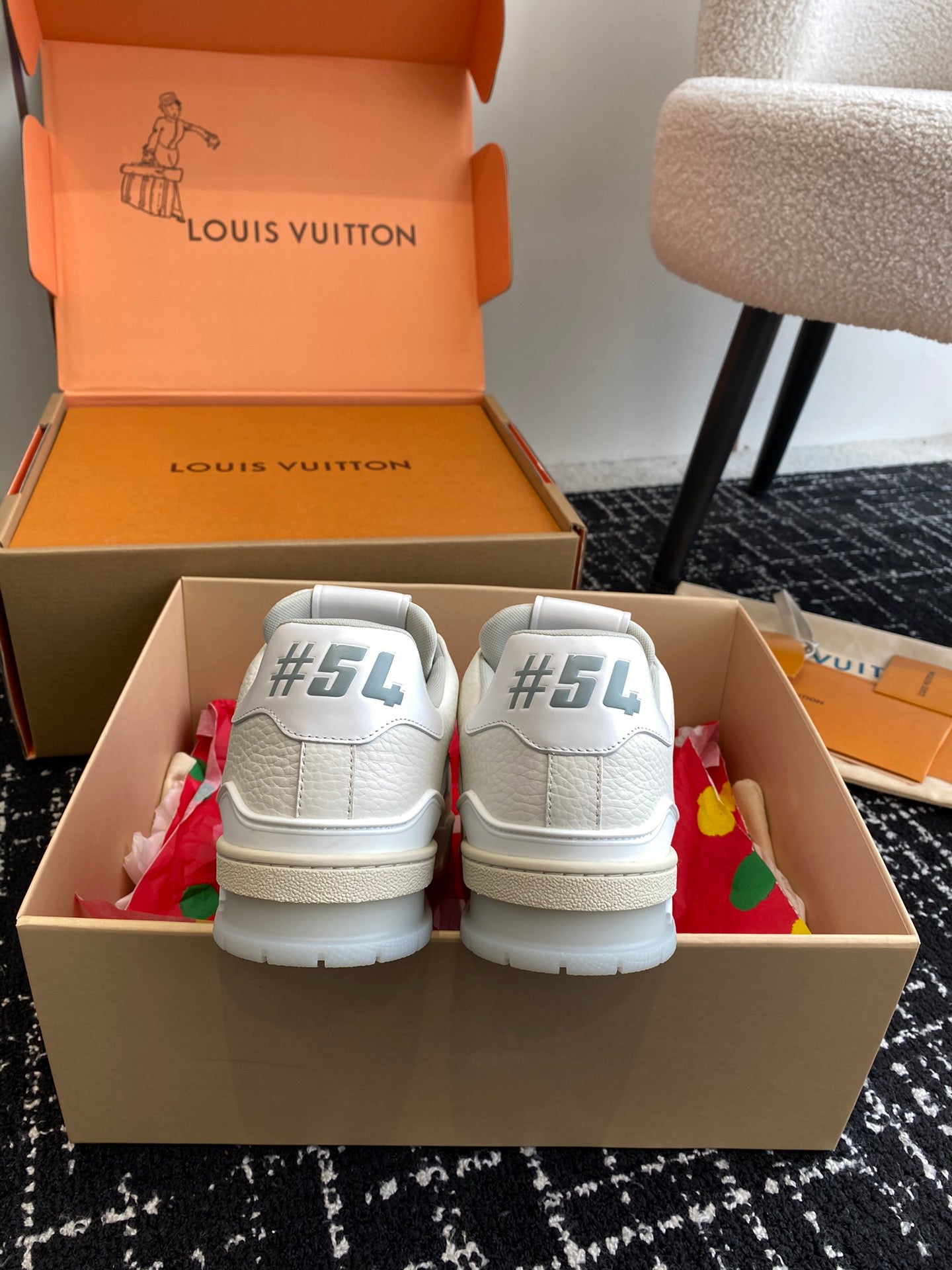 LV Trainer Sneaker, White Cement