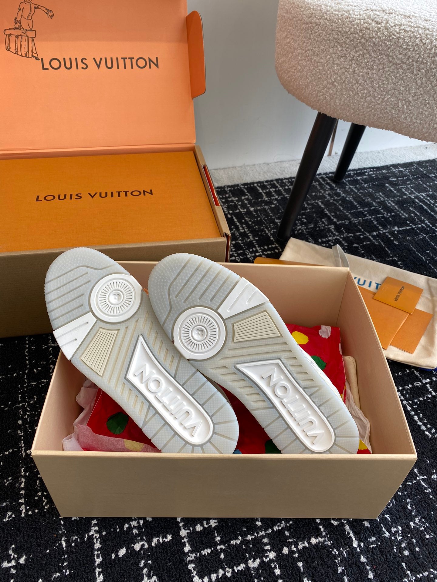 LV Trainer Sneaker, White Cement