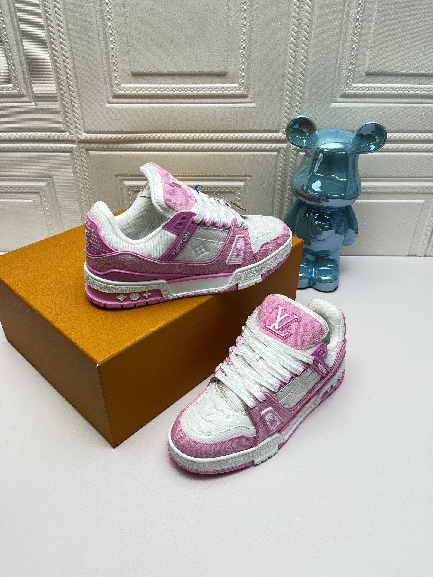 LV Trainer Sneaker, Denim Pink