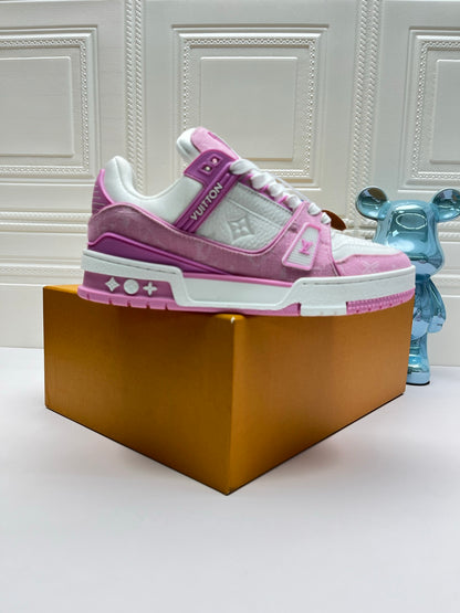 LV Trainer Sneaker, Denim Pink