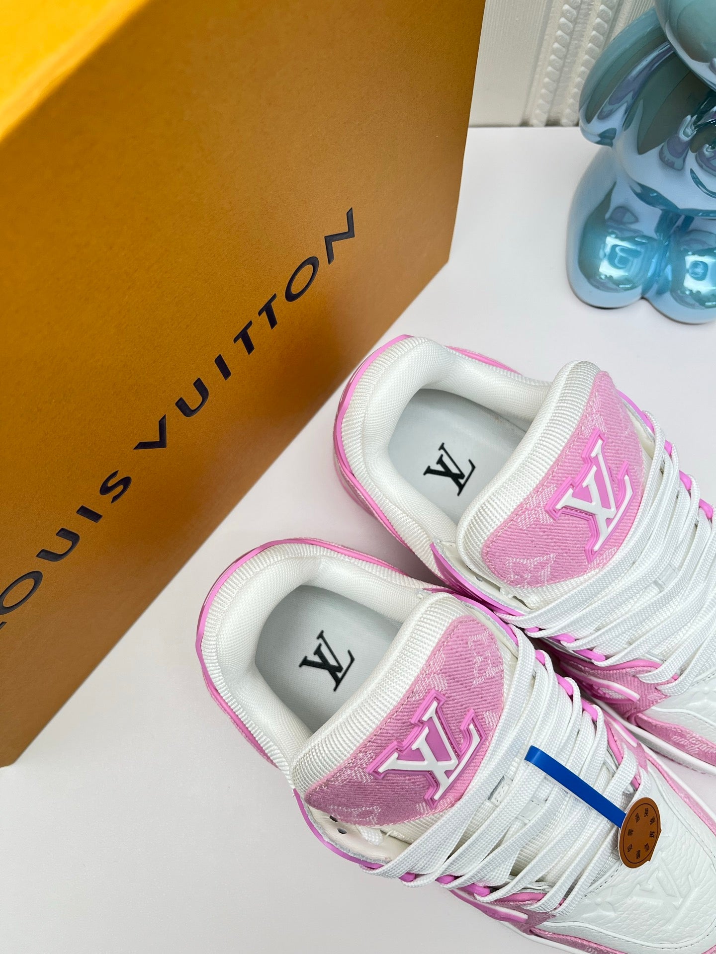 LV Trainer Sneaker, Denim Pink