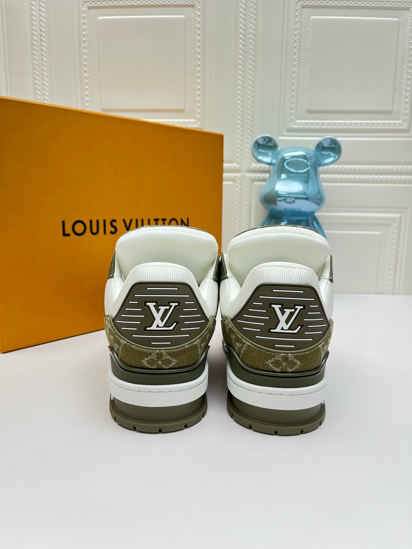 LV Trainer Sneaker, Denim Green