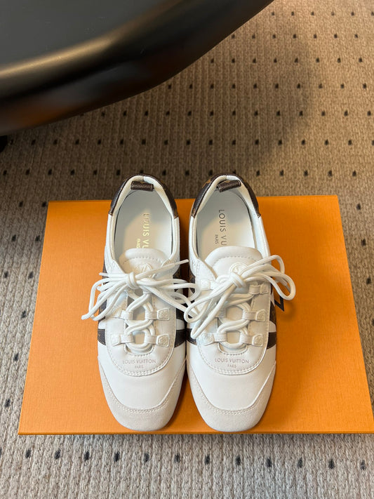 LV SNEAKRINA, White and Logo Print