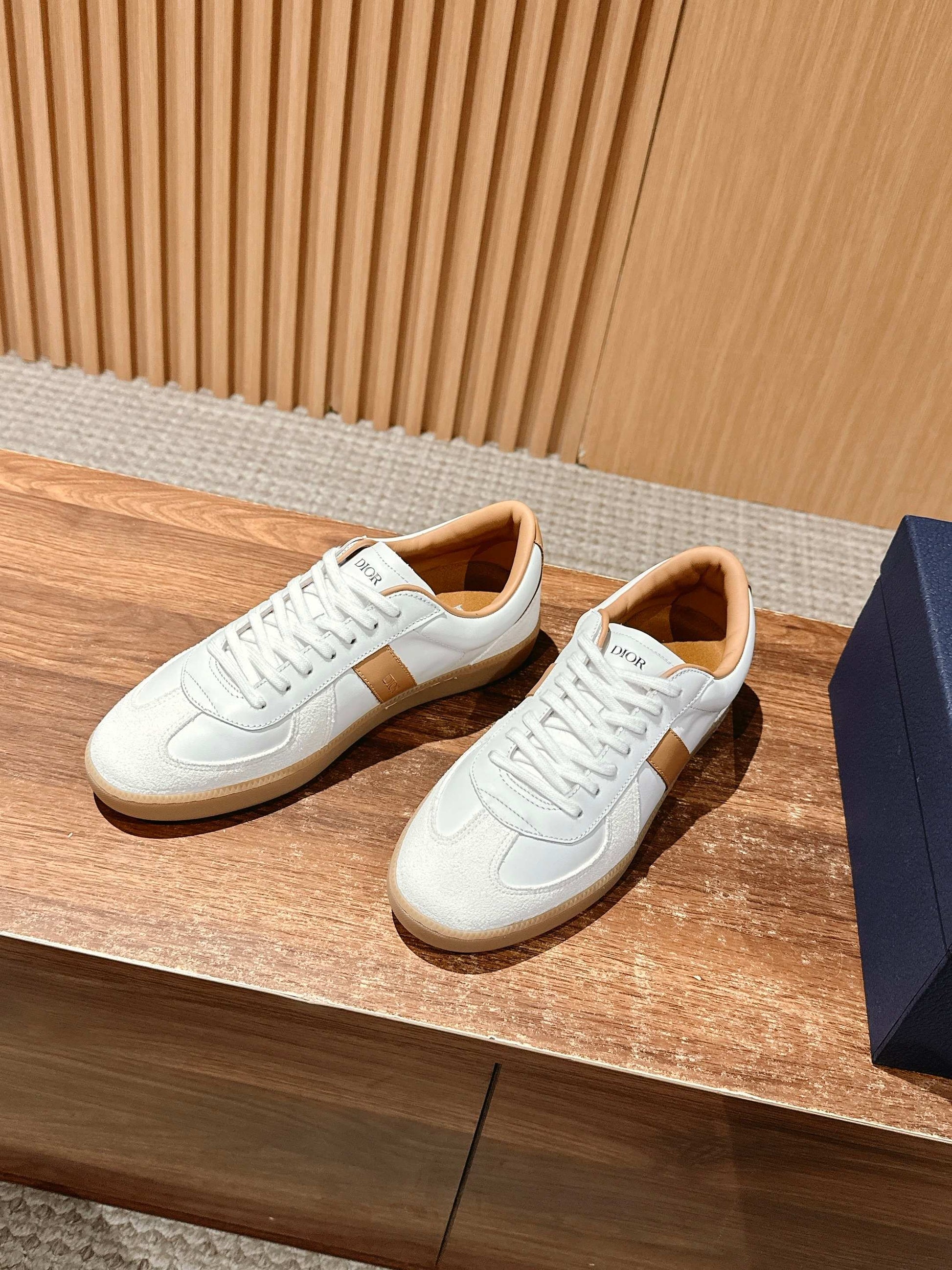 Dior B01 Matchpoint Sneaker, Cognac and White
