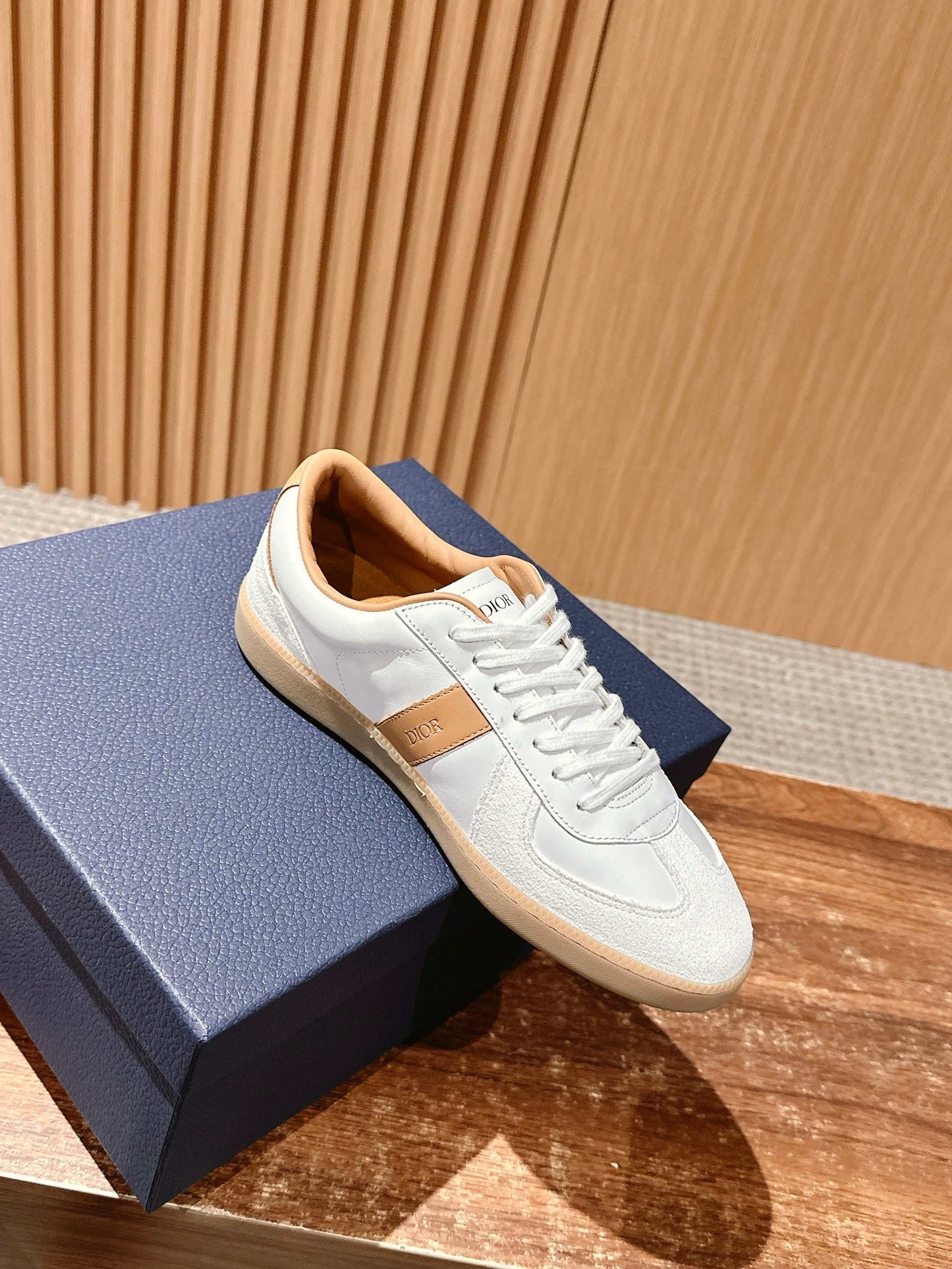 Dior B01 Matchpoint Sneaker, Cognac and White