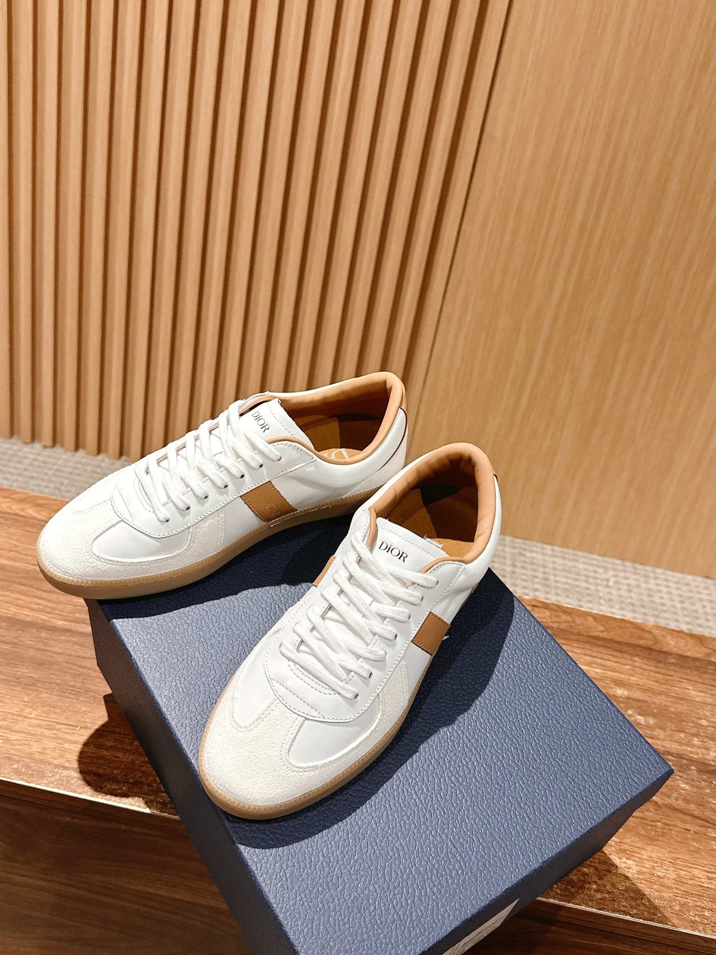Dior B01 Matchpoint Sneaker, Cognac and White